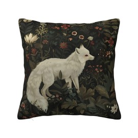 Ideeze William Morris Fox Throw Pillow Covers Soft Decorative Blue and Green Throw Pillowcases Cushion Case Square for Home Decor Bed Couch Car Living Room 18x18 Inch