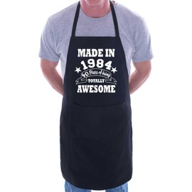 Print4U 40th Birthday Made In 1984 BBQ Cooking Funny Novelty Apron Black