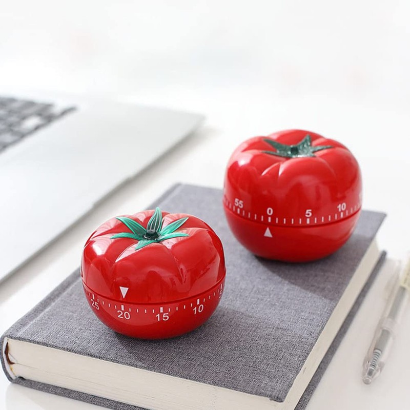 DOITOOL 2PCS 60 Minute Kitchen Timer Cute Tomato Shape -