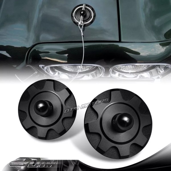 DTM Black JDM Aluminum Hardware Bonnet Racing Hood Pin Lock