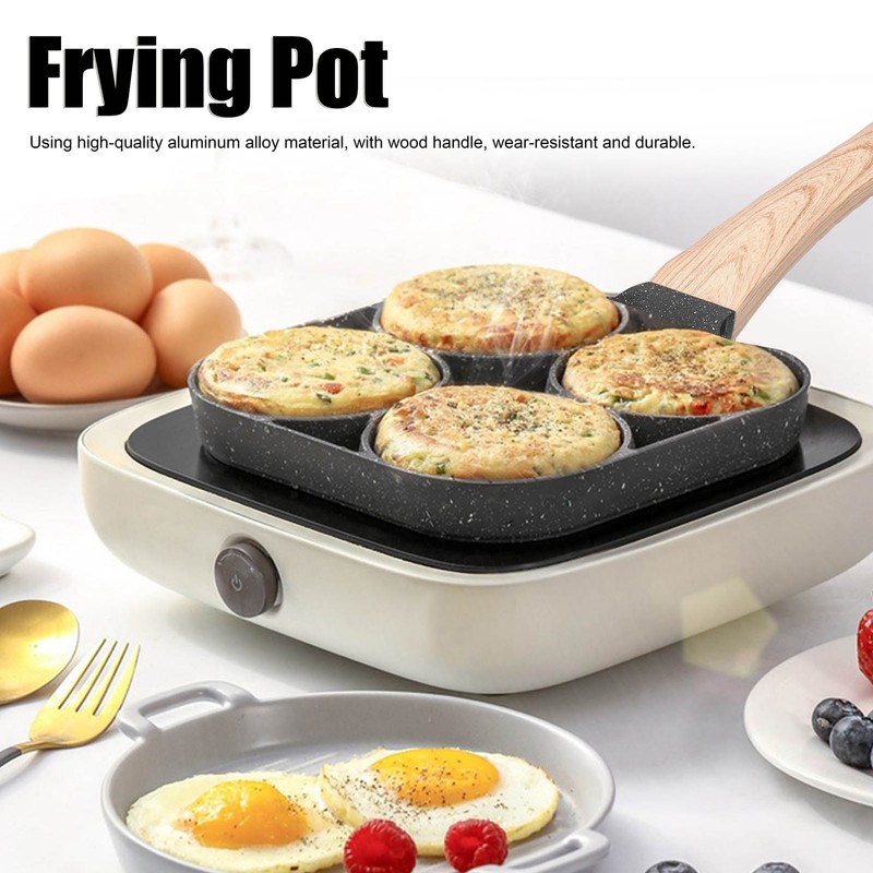 4Hole Frying Pot NonStick Egg Pancake Cooking Pan Cookware For