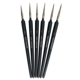 KOLAMOON 6 Pieces Fine Detail Paint Brushes Set Miniature Artist Paint Brushes set for Acrylic Painting, Watercolor, Model, Oil painting