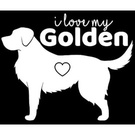 Love My Golden Retriever Pets Makarios LLC |Cars Trucks Vans Walls Laptop MKR| White |5.5 x 4.5|MKR959