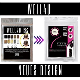 WELL4U Micro hair fibres, hair filler, hair powder, hair thickening, hair from the tin, etc. (50 g, Med Brown)