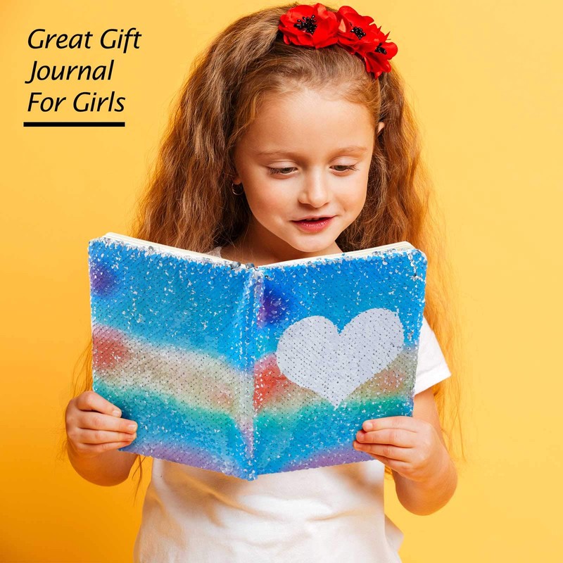 Outus Sequin Girls Journal Set with 4 Pieces Color Gel