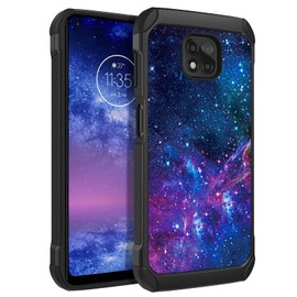BENTOBEN Compatible with Moto G Power 2021 Case, Slim Glow in The Dark Shockproof Protective Hybrid Hard PC Soft TPU Bumper Drop Protection Girl Women Cover for Moto G Power 2021, Nebula/Space Design
