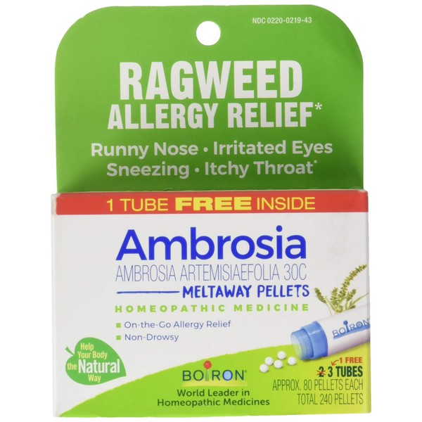 Boiron Ambrosia Ragweed Allergy Relief 30C Bonus Pack, 80 Count (Pack of 1)