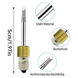 Sharplace 3 x Electronic Soldering Iron Tips, Replaceable E10 Components, Needle Tips, Steel Tool, Long Life Replacement Soldering Iron Tips, Wireless Soldering Tips for Electrical, Replacement Parts