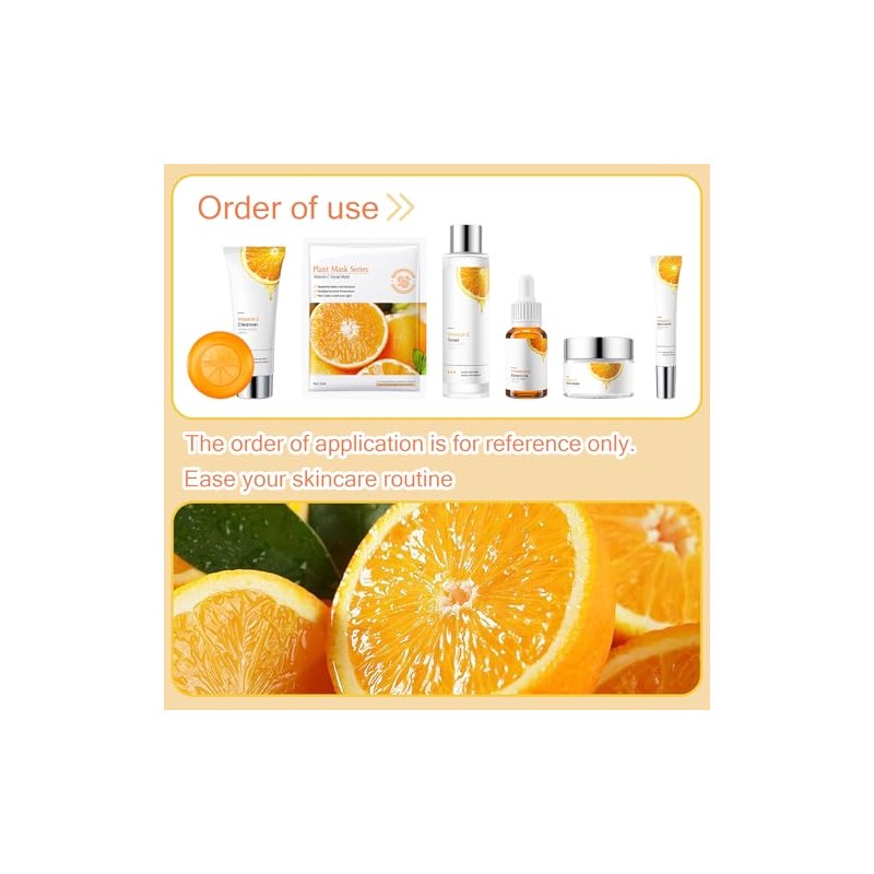 Set Cuidado Facial Vitamina Piezas Mascarillas Miel Jabón Gel Ducha