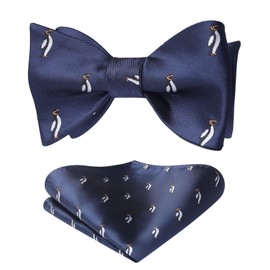 HISDERN Conjunto cuadrado para hombre, diseño de animales de jacquard, Azul marino, Talla única