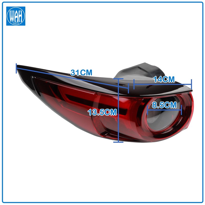 Wahparts LED Driver Left Side Tail Light Assembly Outer Compatible