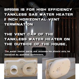 ZNTVW SP20285 Horizontal Vent Termination Kit With Screws For High Efficiency Tankless Gas Water Heater Fit For 2 Inch Pipes, Suitable For Outside Wall