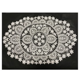 SweetBaku European Lace Doily Placemat Table Center Table Mat Cloth 30x45 30x90 (45cm, Feather)