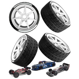 RCMYou RC Highway Tires for ARRMA 1/8 Typhon 6s BLX / 1/7 Infraction 6S BLX,Limitless,Rc Tires Wheels 4PCS,White