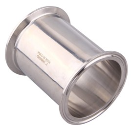 DERNORD Sanitary Spool Tube with Clamp Ends,Stainless Steel 304 Seamless Round Tubing with 3 Inch Tri Clamp Ferrule Flange (Tube Length: 4 Inch /102MM)
