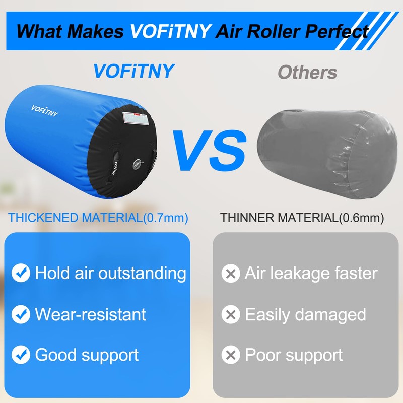 VOFiTNY Gymnastics Barrel Training Roller 3.3ft L x 2.3ft D