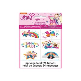 Unique JoJo Siwa Assorted Temporary Tattoos (Pack of 24) - Multicolor Designs Party Favors & Giveaways