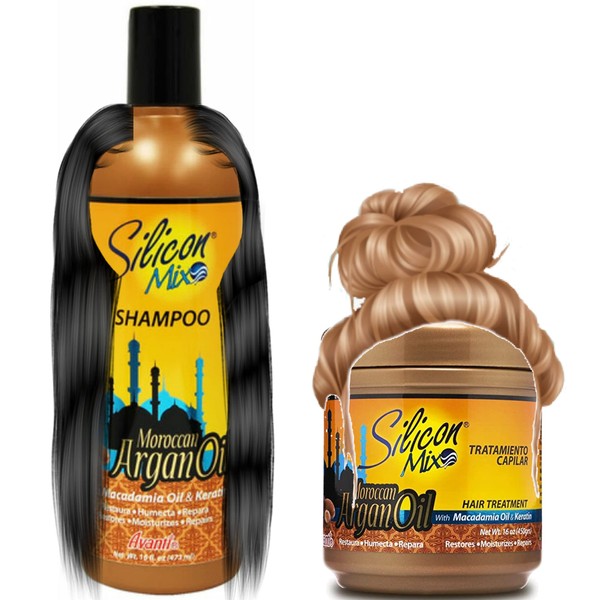 Silicon mix hair treatment and shampoo 16 oz Combo Set (ARGAN)