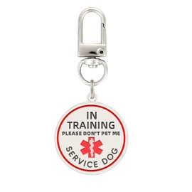 Service Dog in Training Tag, ID Tag Removable to Collar, Harness (Medium)