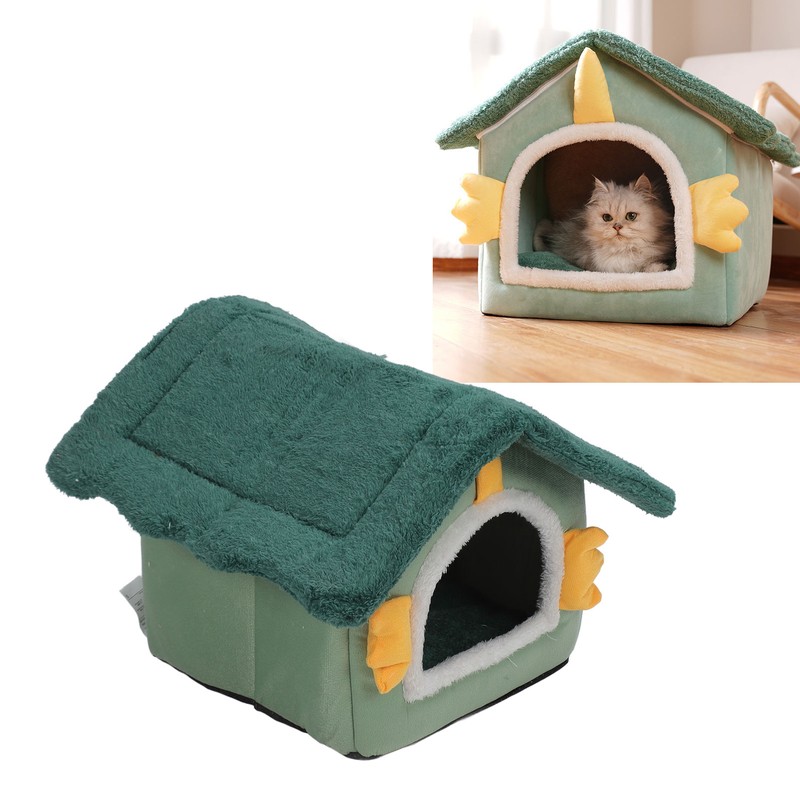 Pet Bed House Soft Warm Cat Bed Cave Detachable Cozy