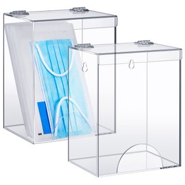 Kathfly Kathfly 2 Pcs Acrylic Dispenser for Hairnet, Emesis Bags, Wall Mount Clear Acrylic Holder for Beard Nets, Safety Glasses