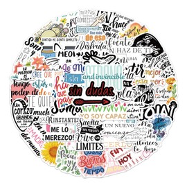 Andiker Pack of 50 Inspirational Quotes Stickers, Motivational Stickers, Waterproof Motivational Words Stickers for Scrapbooking, Laptop, Water Bottle (Font)