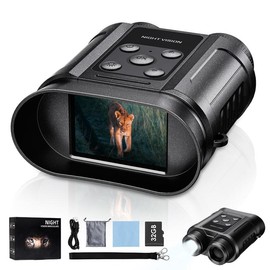 SZJH Night Vision Goggles & Night Vision Binoculars - 2600mAh Rechargeable Infrared Digital nvg Goggles | 2.4" HD Screen | 7X IR & 8X Zoom | Flashlight | 40M Photo HD Video | Night Advanture Men - Colour: Black