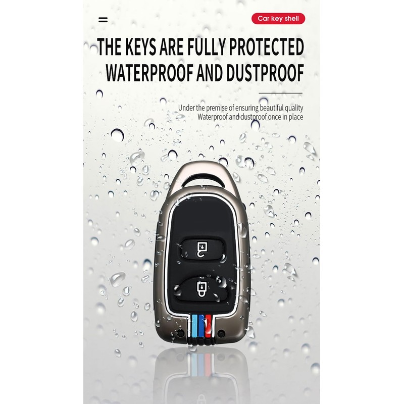 HIBEYO 2 Button Key Fob Cover for Hyundai Kia Elantra