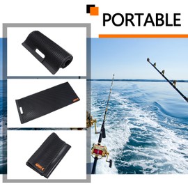 32 Inch Fish Fillet Mat Heavy Duty Fish Cleaning Mat with Fish Ruler NonSlip Fish Fillet Mat for Filleting, Cutting, Cleaning Large Size Fish Cleaning Mat (Black)