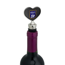 Totally Not a Cop Funny Humor Heart Love Wine Bottle Stopper