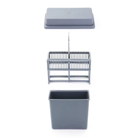 QWORK Microscope Slides Staining Jar and Rack, 10 Pack 24-Slots, Grey