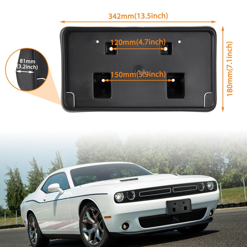 KEWISAUTO Front License Plate Frame Mount Bracket Holder for Dodge