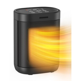 1500W Space Heater for Indoor Use, 1500W/900W Electric Heater 2S Fast Heating, Ceramic Heater with Thermostat, 24H Timer, Overheat & Tip-over Protection, Heater for Office Bedroom Use