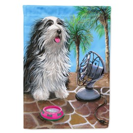 Caroline's Treasures PPP3019CHF Bearded Collie Cool Summer House Flag Large Porch Sleeve Pole Decorative Outside Yard Banner Artwork Wall Hanging, Polyester, House Size, Multicolor