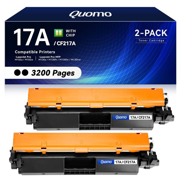 17A Black Toner Cartridge 2-Pack with Chip Replacement for HP