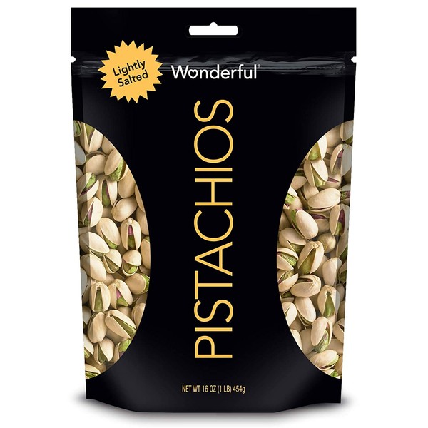 Wonderful Pistachios, Roasted & Lightly Salted, 16 Oz Resealable Bag