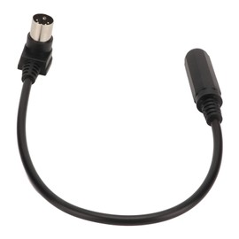 CCYLEZ 6.35mm 1/4 Inch Female to MIDI 5 Male Cable 30cm / 11.8in Black 6.35mm to DIN 5 90 ° MIDI Cable for MIDI Keyboards, Synthesizers, Electric Pianos