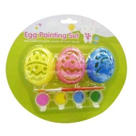 Easter Egg Painting Set - 3 Stencils 4 Paints & Paintbrush