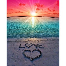 JOYSTRY Diamond Art Dots Painting Kits for Adults, DIY Sunrise Paint with Diamonds Full Drill Round Gem Jewel Crystal Paintings Kit for Home Wall Decoration (Sunrise 16x12in)