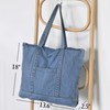 Hoxis Light Weight Soft Denim Tote Unisex Shopper Shoulder Handbag,