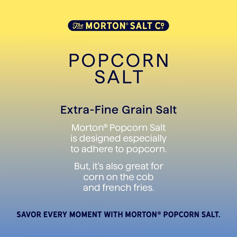 Morton Popcorn Salt, (3.75 oz), 2-Pack, Perfect for Popcorn &