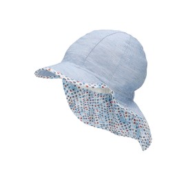 Sterntaler Flashin Boys' Peaked Cap with Neck Protection, lightblue