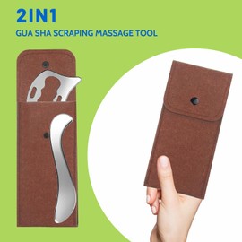 congumi Stainless Steel Muscle Scraper Tool 2pcs, Fascia Massage Tool for Muscle Therapy, Muscle Scraping Tool, Gua Sha Massage Tool for Body and Relieve Muscle Pain