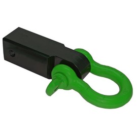 BILLET4X4 The Bigger One! MEGA Shackle Bracket (Class V 2-1/2" Hitch Receivers) w/ 8-1/2 TON JD Green MEGA D-Shackle (4X4 Recovery)