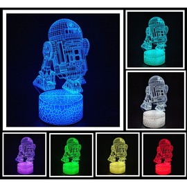 3D Optical Illusion Night Light, Visual Creative LED Desk Lamp Touch Control and Remote Control 16 Colors Dimmable Change USB Powered for Home Decorations or Holiday Gifts