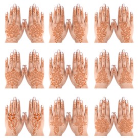 Henna Tattoo Stencil Henna Tattoo Stencils Hand Henna Temporary Tattoo Stencils Indian Temporary Tattoo Stickers for Women Girls Arabian Realistic Henna Tattoo