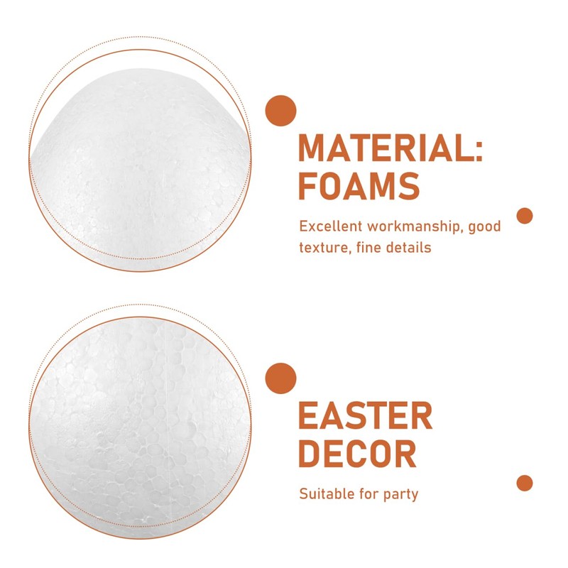 Toddmomy 2Pcs 8 Inch Large White Foam Eggs for Crafts