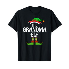 Grandma Elf Matching Family Group Christmas Party T-Shirt