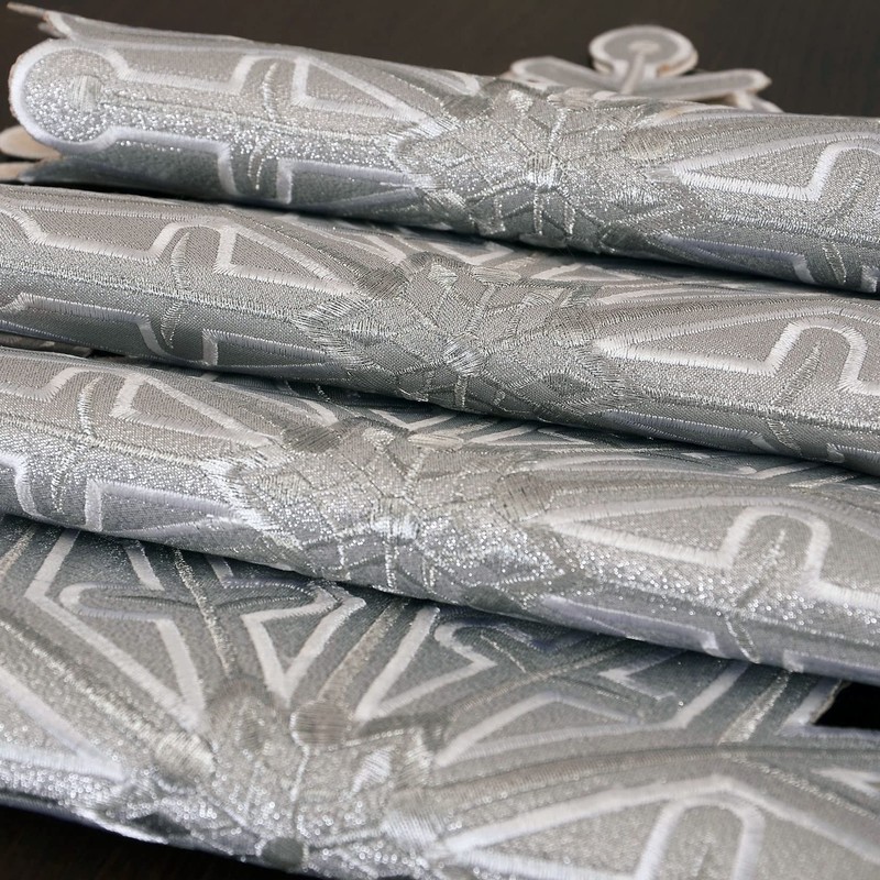 Grelucgo Set of 4 Embroidered Christmas Holiday Table Placemats, Double