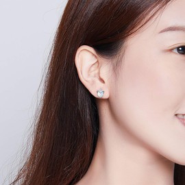 AOROCO Unicorn Earrings for Girls,Screw Back 925 Sterling Silver Earrings Hypoallergenic Opal Earrings Unicorn Jewelry Gifts for Girls Teens Women Daughter